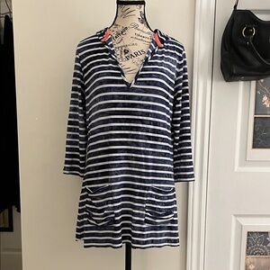 Navy and White Striped Women's Tunic